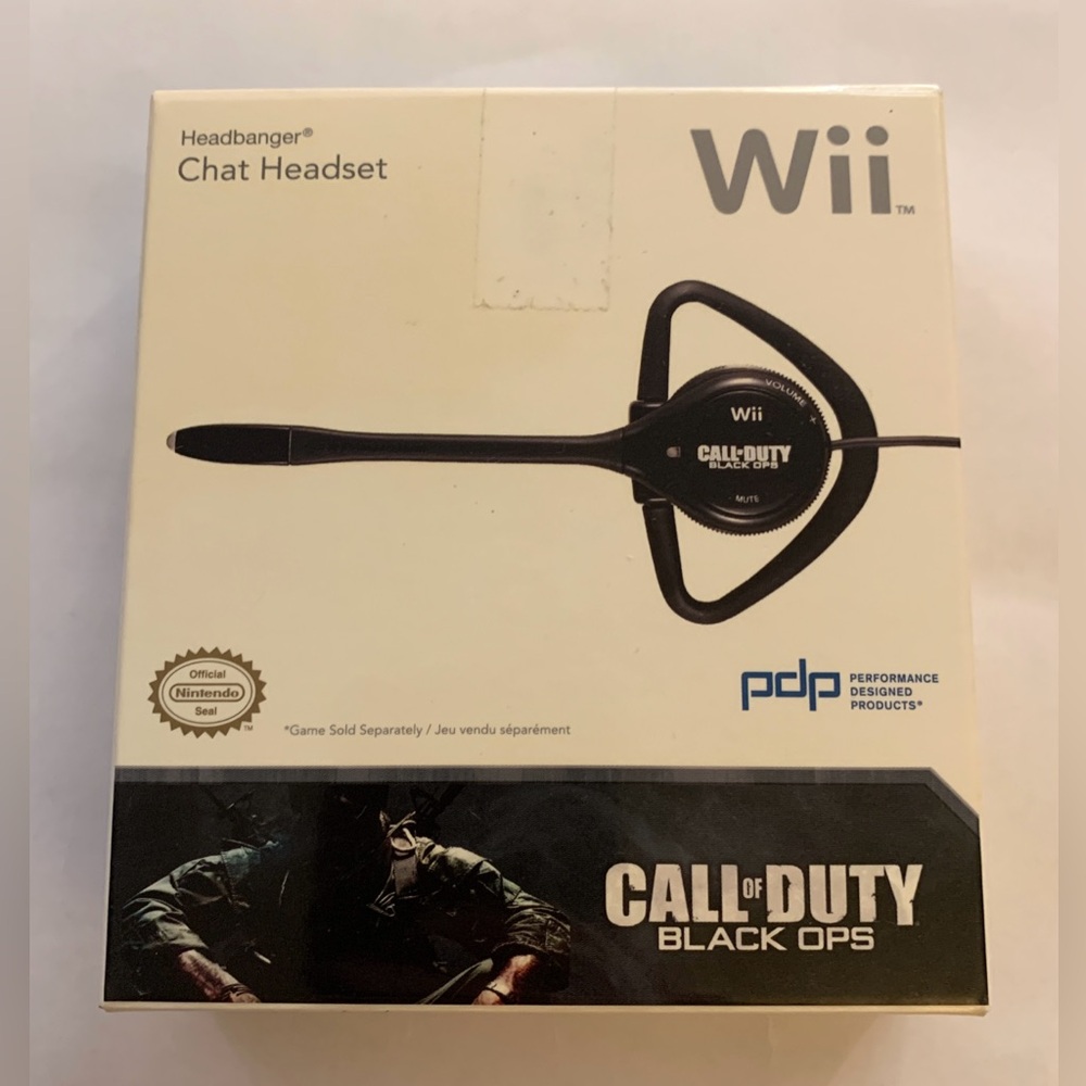 NEW/OPEN BOX Nintendo Wii Call of Duty Black Ops Headbanger Chat Headset